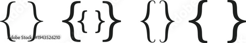 Various representations of curly and nested bracket structures in typography