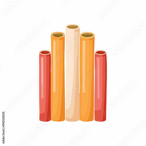 Organic Tube Structure Icon Representing Tubeastrea Sun Coral or Organ Pipe Coral Colony, Marine Biology Abstract Illustration Vector