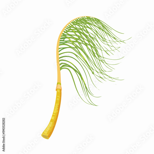 Sea Whip Coral Illustration with Long Slender Flexible Branches and Swaying Motion Vector