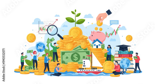 Financial Growth and Investment Illustration Concept.