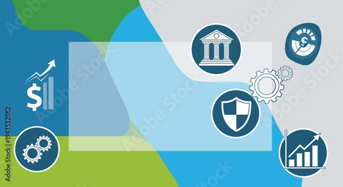 Financial Icons Representing Growth and Security.