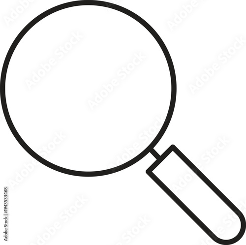Bold search icon magnifying glass vector for website navigation