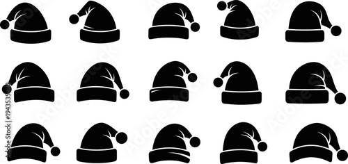 Silhouettes of surfers in various action poses riding and carrying surfboards, vector illustration set of surfing athletes, summer water sport icons, and ocean beach recreation graphics,