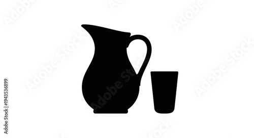 Black silhouette of ceramic pitcher.