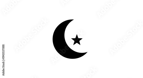 Crescent Moon and Star Symbol.