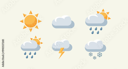 Weather Icons Showing Various Conditions.