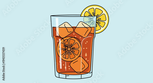 Glass of Iced Tea with Orange Slices.