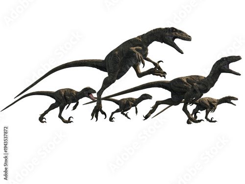 Deinonychus velociraptor dinosaur 3d render
