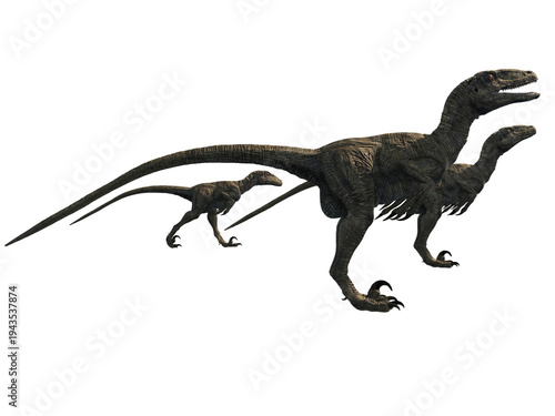 Deinonychus velociraptor dinosaur 3d render