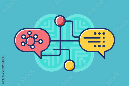 connected speech bubbles neural communication network