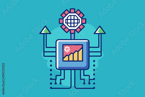 upward arrow from neural processor ai growth