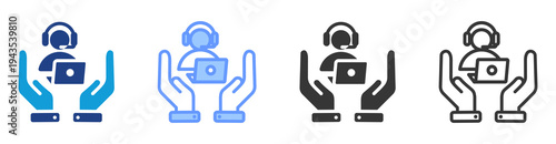 Personalized Assistance icon set multiple style collection