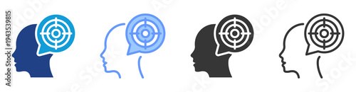 User Intent icon set multiple style collection