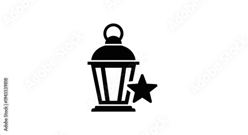 Black lantern with star symbol.