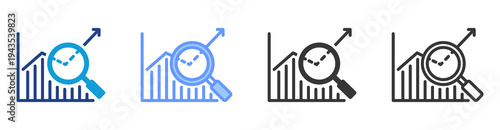 Predictive Analysis icon set multiple style collection