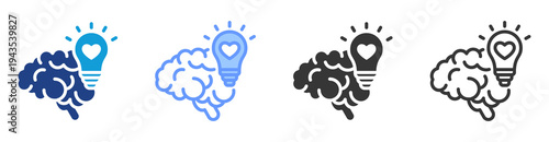 Emotional Intelligence icon set multiple style collection