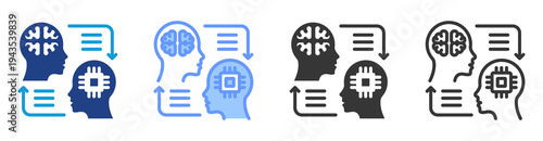 Humanlike Interaction icon set multiple style collection