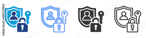 Privacy Protection icon set multiple style collection
