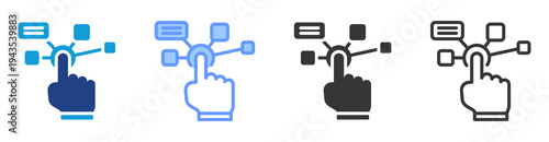 Interactive Interface icon set multiple style collection