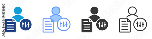 User Profiling icon set multiple style collection