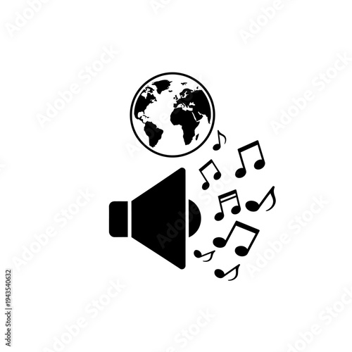 Music Speaker Emitting Global Sound Waves.