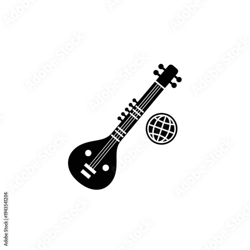 Traditional Indian stringed musical instrument.