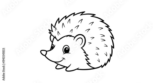Cartoon Hedgehog Illustration with Spiky Fur.