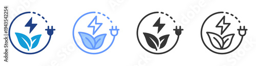 Renewable Energy icon set multiple style collection