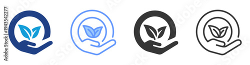 Eco Friendly Design icon set multiple style collection