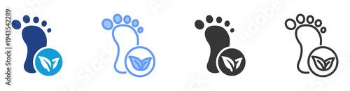 Carbon Footprint icon set multiple style collection