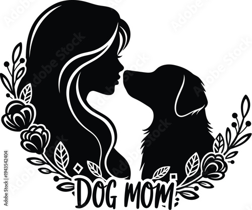 Heartwarming dog mom mother's day tribute with silhouette of woman and dog