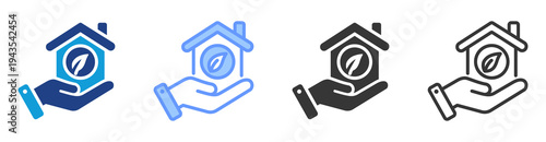 Green Retrofit icon set multiple style collection