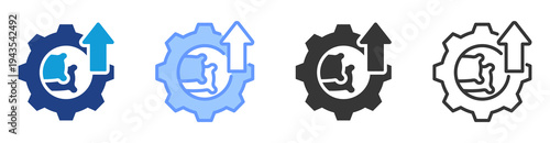 Material Efficiency icon set multiple style collection