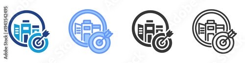 Construction Challenges icon set multiple style collection