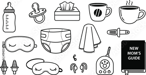 Mother's day essentials and self care items illustration