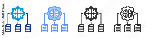 Natural Language icon set multiple style collection