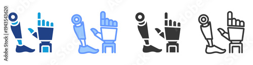 Robotic Limbs icon set multiple style collection