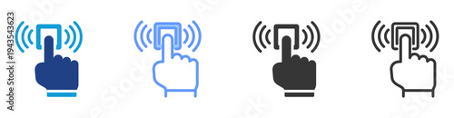 Tactile Sensors icon set multiple style collection