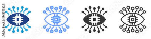 Vision System icon set multiple style collection