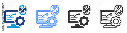 Motion Planning icon set multiple style collection