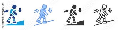 Dynamic Stability icon set multiple style collection