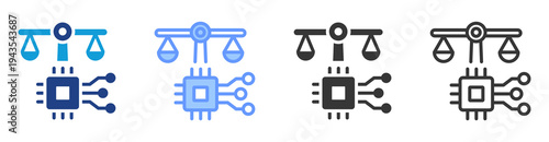 Ethical Ai icon set multiple style collection