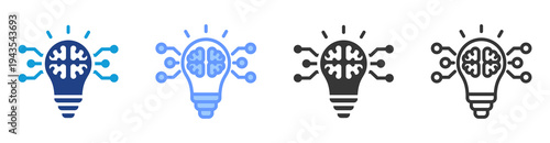 Reinforcement Learning icon set multiple style collection