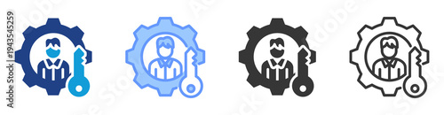 Role Management icon set multiple style collection