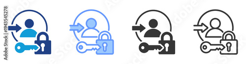 Access Logs icon set multiple style collection