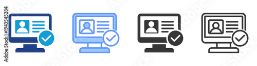 Digital Identity icon set multiple style collection