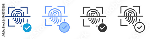 Biometric Login icon set multiple style collection