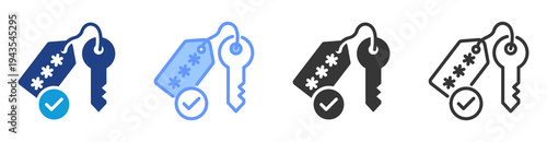 Access Token icon set multiple style collection