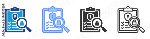 Security Audit icon set multiple style collection