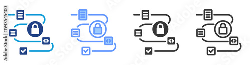 Access Workflow icon set multiple style collection
